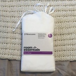 2 White Pillow Cases (standard size)